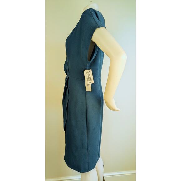 NEW Suite 7 Woman Teal Blue Wrap A-Line Short Sleeve Dress V-Neck Plus Size 14W - Picture 3 of 6